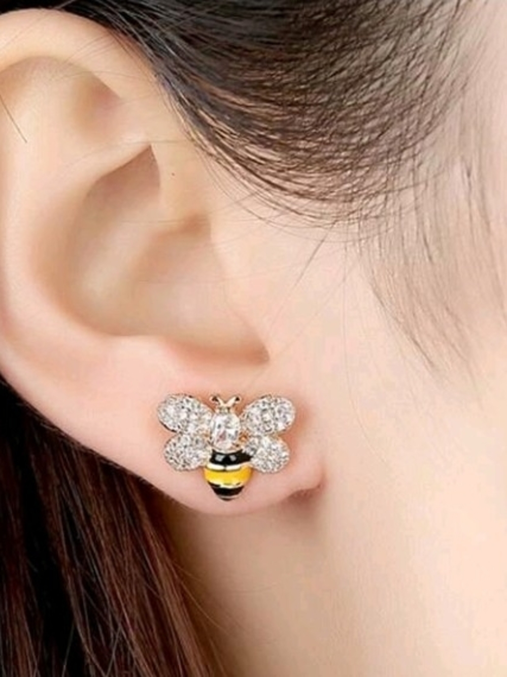 Crystal Bee Necklace &  Earrings